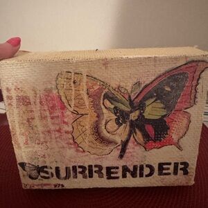 Surrender Butterfly Canvas Wall Art - Multicolor